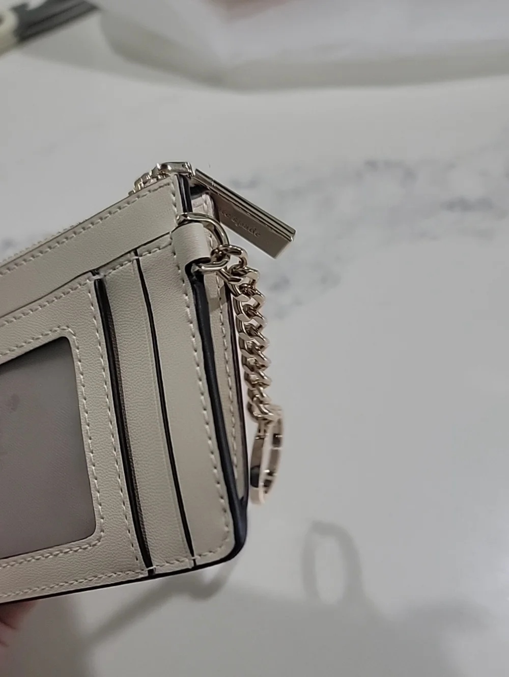 kate spade Neutral Floral Zip Keyring Card Holder